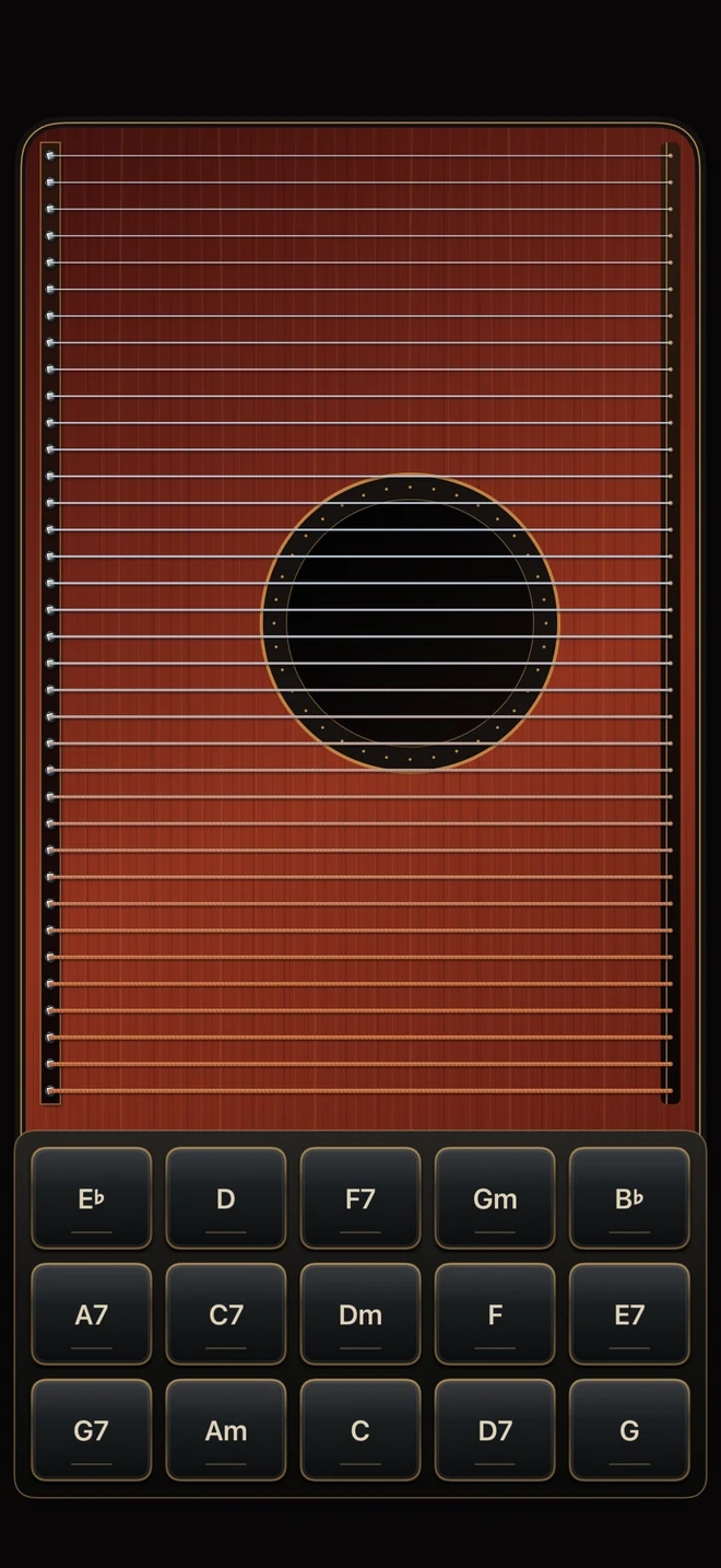 Musical Autoharp strings and chord controls